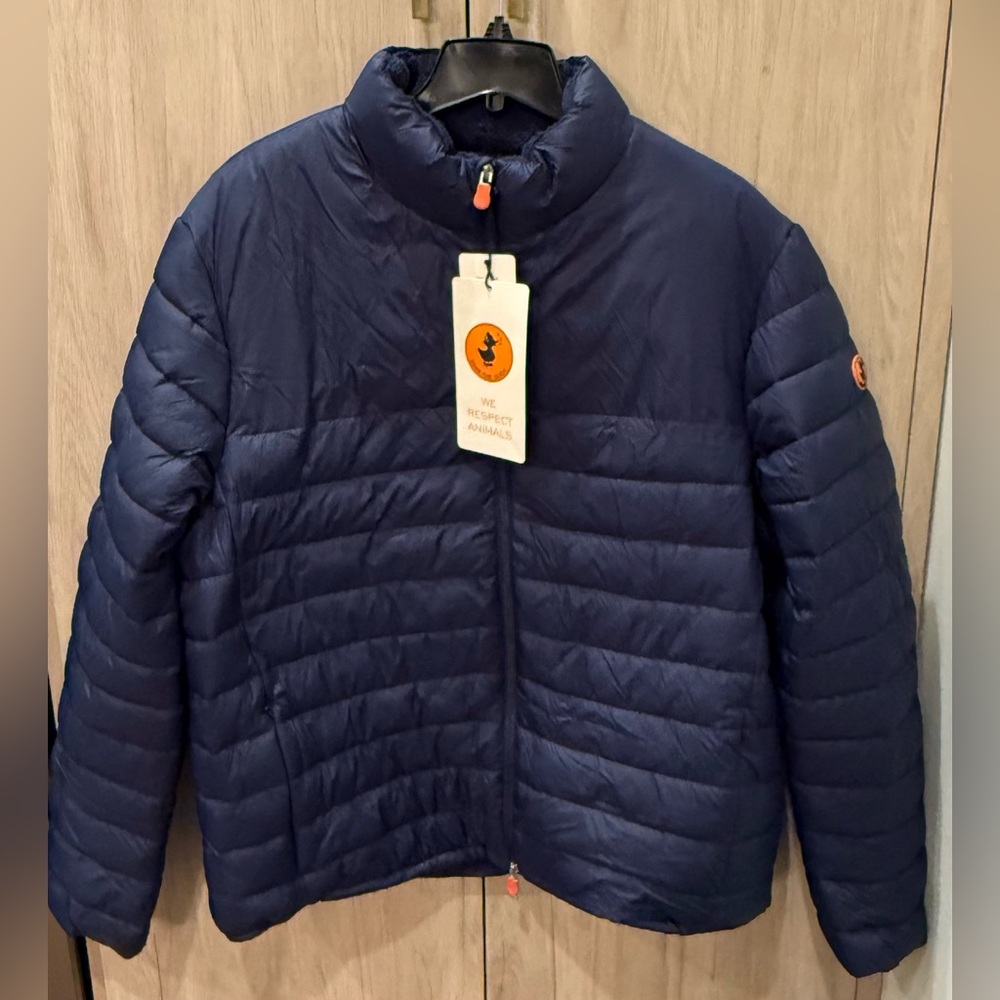NWTs Save the Duck Men’s Morgan Sherpa-Lined Insulated Jacket. Navy Blue. XXL